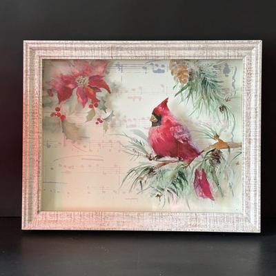 LOT 157: Believe Blocks, Cardinal Wall Art, Lefton Plate, St Nicholas Square 1999 Cardinal Bowl & More