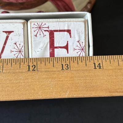 LOT 157: Believe Blocks, Cardinal Wall Art, Lefton Plate, St Nicholas Square 1999 Cardinal Bowl & More