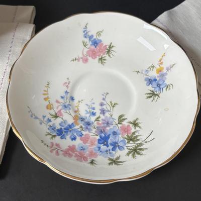 LOT 160: Lenox, Brass Pillar Candle Holder w/Snuffer, Gevalia Kaffe Mugs, Regency Floral Teacup & More