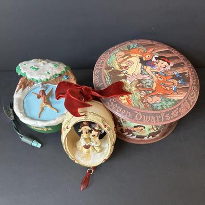 LOT 162: Lassie Melmac Dinnerware Plate, Walt Disney Productions Mickey Mouse & Pinocchio Dolls, Disney Hats, Mug, Ornaments & More