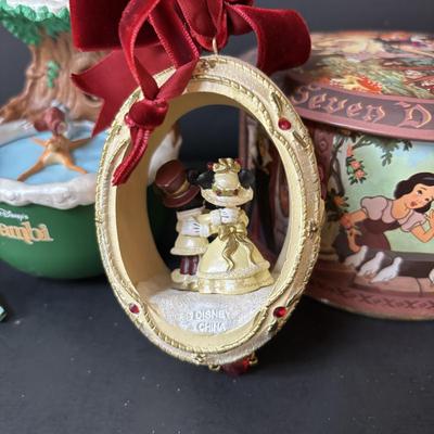 LOT 162: Lassie Melmac Dinnerware Plate, Walt Disney Productions Mickey Mouse & Pinocchio Dolls, Disney Hats, Mug, Ornaments & More