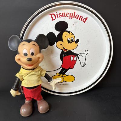 LOT 162: Lassie Melmac Dinnerware Plate, Walt Disney Productions Mickey Mouse & Pinocchio Dolls, Disney Hats, Mug, Ornaments & More