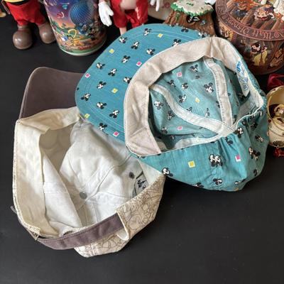 LOT 162: Lassie Melmac Dinnerware Plate, Walt Disney Productions Mickey Mouse & Pinocchio Dolls, Disney Hats, Mug, Ornaments & More