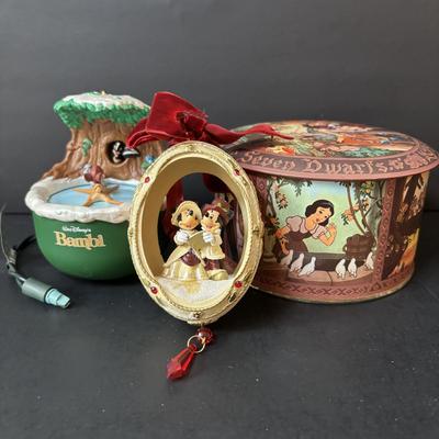 LOT 162: Lassie Melmac Dinnerware Plate, Walt Disney Productions Mickey Mouse & Pinocchio Dolls, Disney Hats, Mug, Ornaments & More