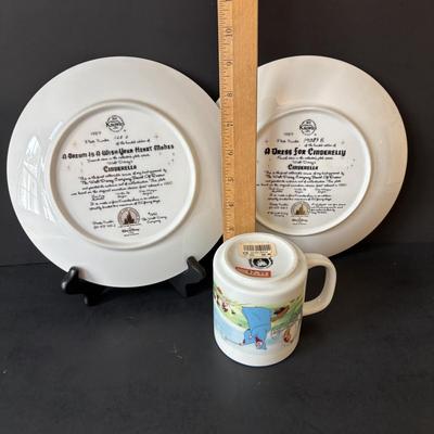 LOT 163: Cinderella Mug & Plate Collection along with Mickey & Minnie Mouse Mugs