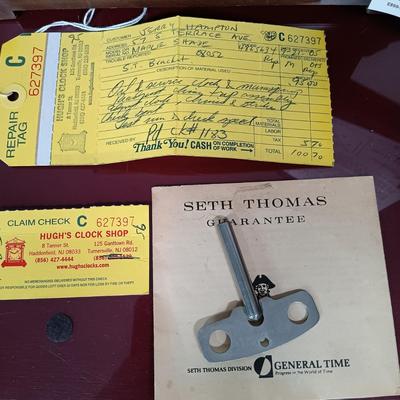 LOT 164: Seth Thomas Key Wound Mantel Clock