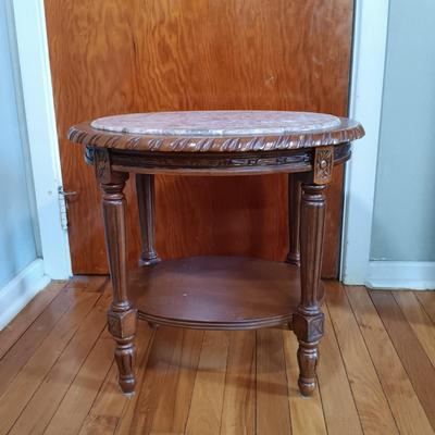 LOT 166: Marble Top Nightstand