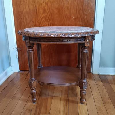 LOT 166: Marble Top Nightstand