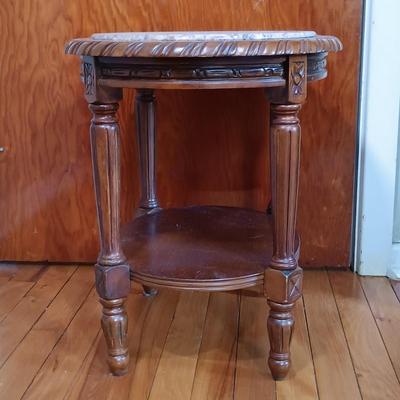LOT 166: Marble Top Nightstand