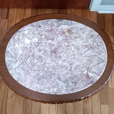 LOT 166: Marble Top Nightstand