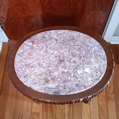 LOT 166: Marble Top Nightstand