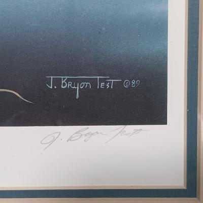 LOT 168: Signed and Numbered Florida Migratory Water Fowl Stamp Print and Stamp in Frame