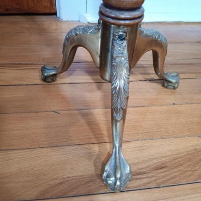 LOT 175: Metal and Pottery Plant Containers with Brass Plant Stand