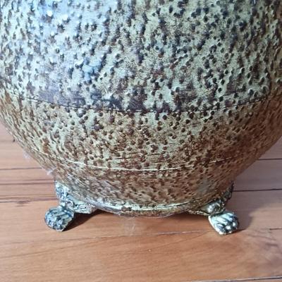 LOT 175: Metal and Pottery Plant Containers with Brass Plant Stand