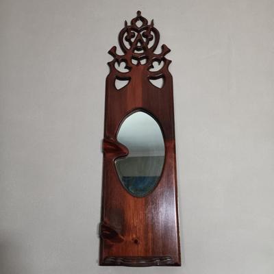LOT 178: MCM Wood Framed Mirror