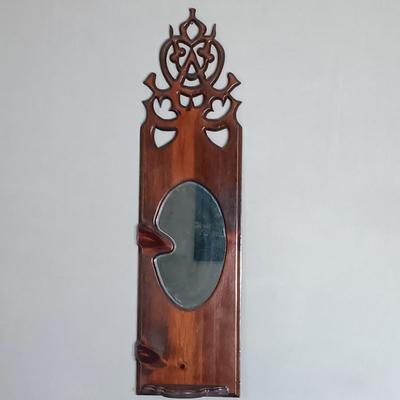 LOT 178: MCM Wood Framed Mirror