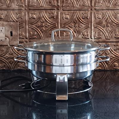 LOT 180: Elite Platinum Electric Chafing Dish & Farberware Stainless Steel Skillet