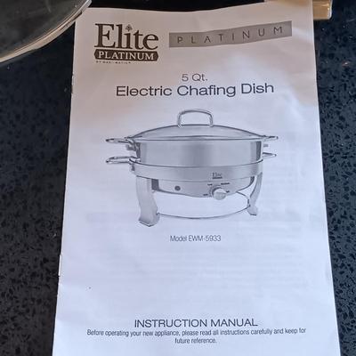 LOT 180: Elite Platinum Electric Chafing Dish & Farberware Stainless Steel Skillet