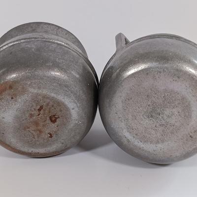 LOT 185: Cast Iron Trivets, Pewter Bean Pots, Pressed Glass Cakestand & More