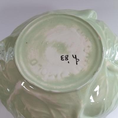 LOT 187: Purple Pyrex Mixing Bowls, Holland Mold Cabbage, Enamelware Strainer & More