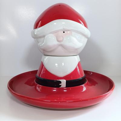 LOT 188: Department 56 Santa Bowl, Godiva Mugs, Christmas Pancake Molds & More