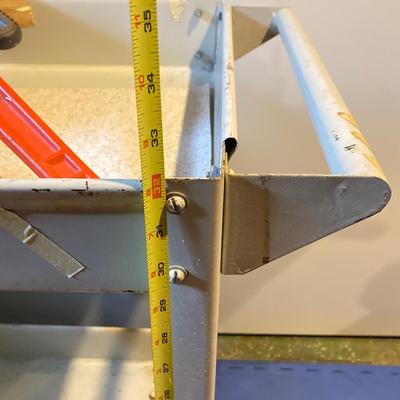 LOT 194: Metal Rolling Utility Cart with Tools - Vise, Craftsman, Ryobi Inclluded