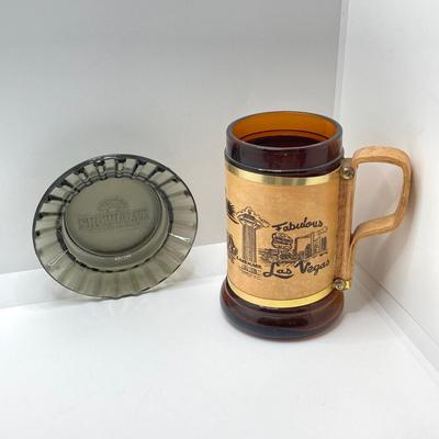 LOT 197: Vintage Ford Mustang Badges, Hot Wheels Diecast Car, Las Vegas Mug, Old Timer Pocket Knife, Showboat Ashtray and More