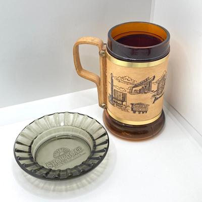 LOT 197: Vintage Ford Mustang Badges, Hot Wheels Diecast Car, Las Vegas Mug, Old Timer Pocket Knife, Showboat Ashtray and More