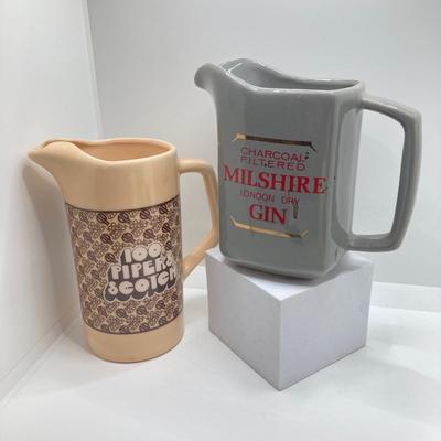 LOT 199: Collection of Vintage Beverage Pitchers, Mug, Plastic Stirrers and More