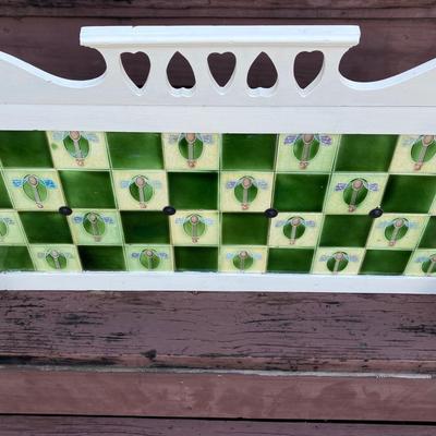 LOT 200: Architecture Salvage Tiled Framed Stand