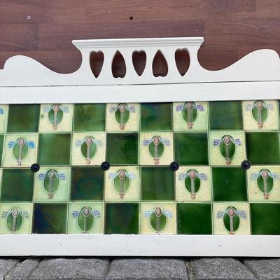 LOT 200: Architecture Salvage Tiled Framed Stand