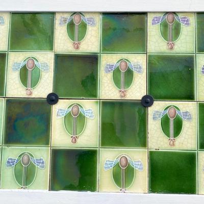 LOT 200: Architecture Salvage Tiled Framed Stand
