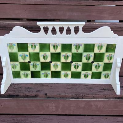 LOT 200: Architecture Salvage Tiled Framed Stand