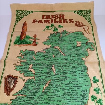 LOT 217: Irish Collection of Pottery, Linens, Celtic Cross, Books & More
