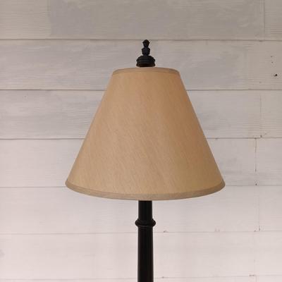 LOT 222: MCM Wooden Floor Lamp with Plant Stand