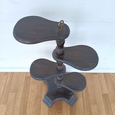 LOT 222: MCM Wooden Floor Lamp with Plant Stand