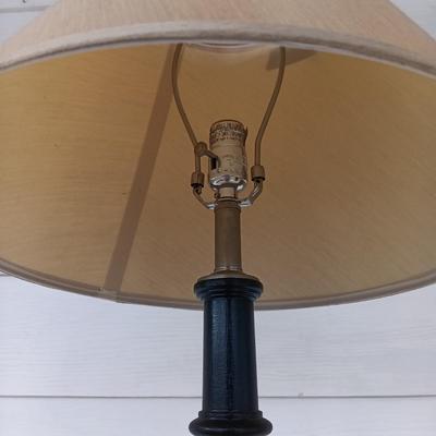 LOT 222: MCM Wooden Floor Lamp with Plant Stand