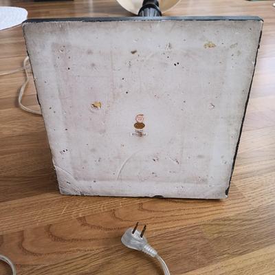 LOT 222: MCM Wooden Floor Lamp with Plant Stand