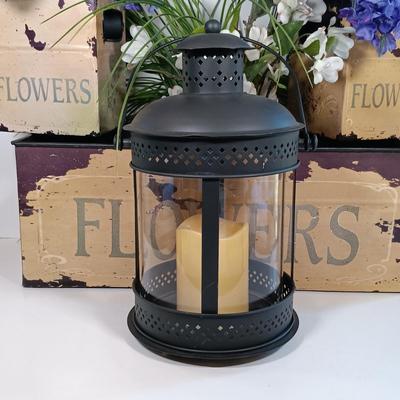 LOT 227: Metal Flower Boxes, Lantern Candle Holders & Bird Candle Holders