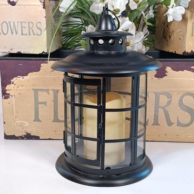LOT 227: Metal Flower Boxes, Lantern Candle Holders & Bird Candle Holders
