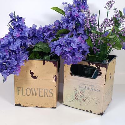 LOT 227: Metal Flower Boxes, Lantern Candle Holders & Bird Candle Holders