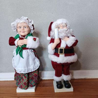 LOT 230: BECO Blow Mold Christmas Lamp Post with Nutcracker, Mrs Claus & Santa Claus