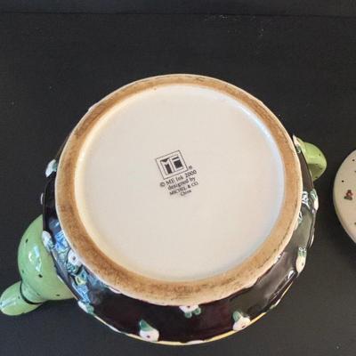 LOT 247: Collection of Irish Holiday Ornaments, Irish Coffee Stemware, Mary Engelbreit Scottie Dog Holiday Teapot