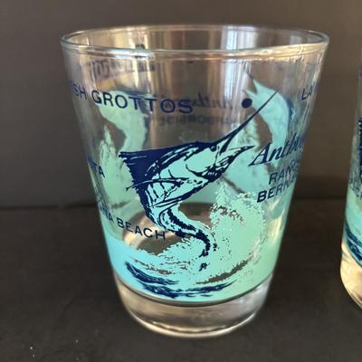 LOT 249: Anthony's Harborside Fish Grotto Seafood Restaurant Drinking/Bar Glasses, Crate & Barrel Condiment Holder, Certified...