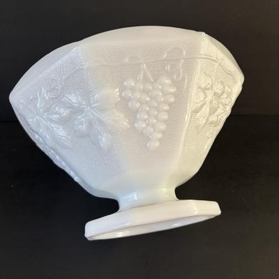 LOT 250: Vintage 1966 Still Life Painting, Milk Glass Bowl and Amber Glass Trinket Dish