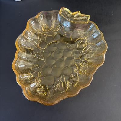 LOT 250: Vintage 1966 Still Life Painting, Milk Glass Bowl and Amber Glass Trinket Dish