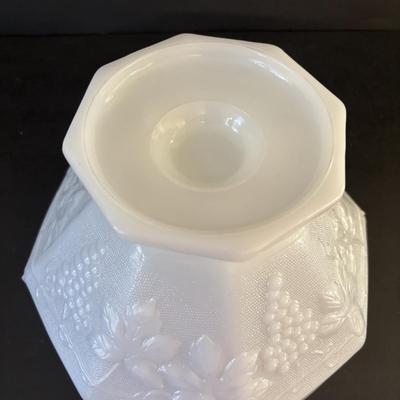 LOT 250: Vintage 1966 Still Life Painting, Milk Glass Bowl and Amber Glass Trinket Dish
