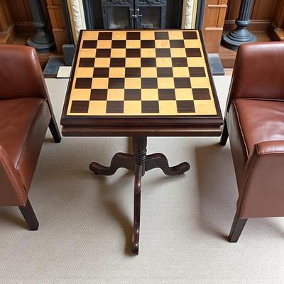 Sale Photo Thumbnail #29: Bombay Company Pedestal Chess/Checkers Table   Approximately 13.5"X13.5"x25"