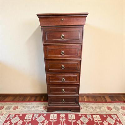 Sale Photo Thumbnail #40: Tall Chest of Drawers/Lingerie Chest/Highboy By Bombay Company.   Six Drawers.  Approximately 20"X11.5"X51.5"