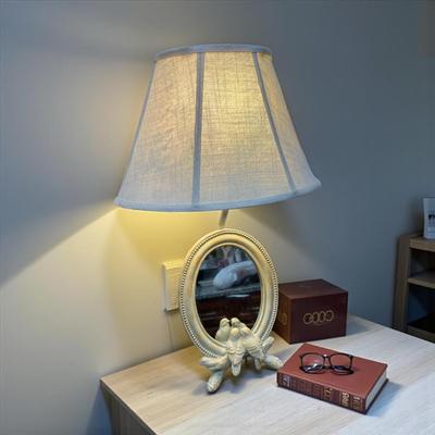 Sale Photo Thumbnail #170: Table Lamp with Mirror and Lovebirds  24" Tall